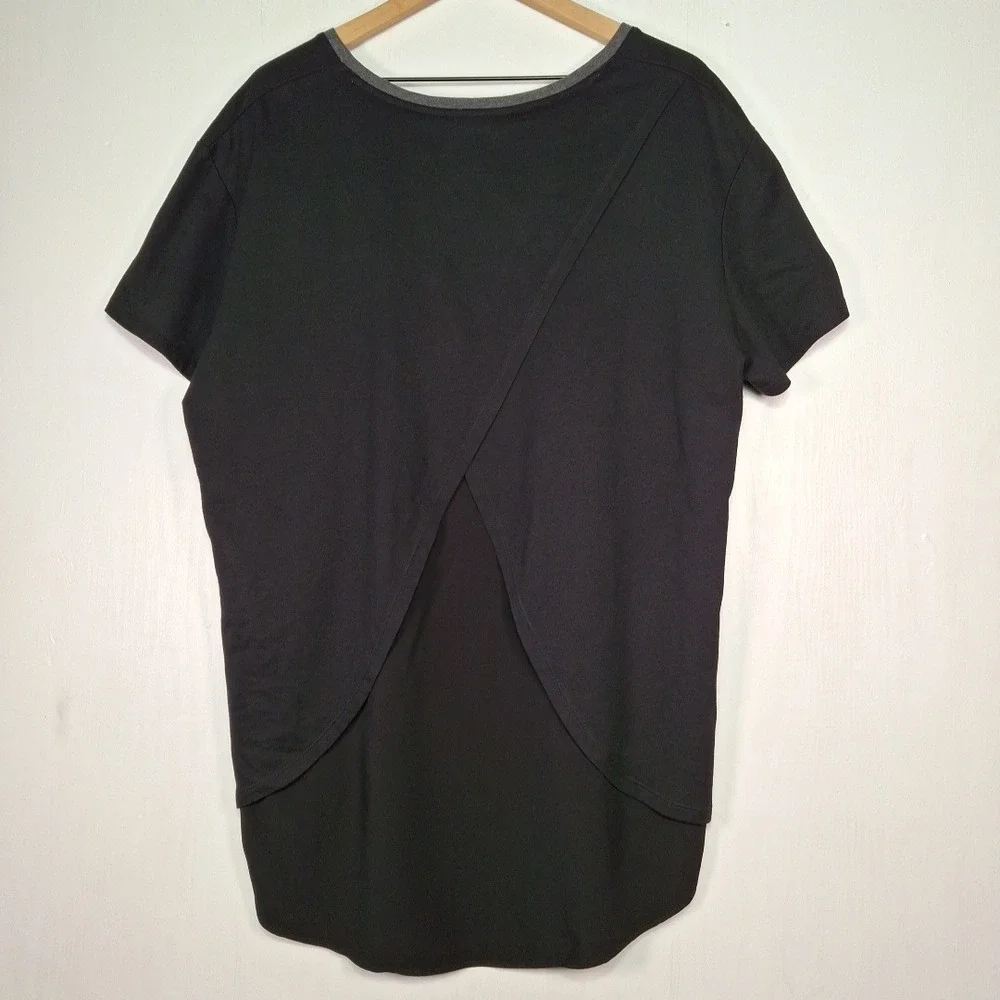 Harley-Davidson Womens Crossover Back Tee 1W Black Graphic T-Shirt Mesh V-Neck - Picture 2 of 13